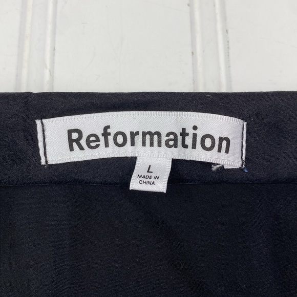 Reformation black silk pull-on silk skirt L - Picture 3 of 7